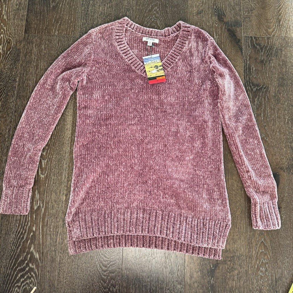 Orvis Classic Collection Dusty Pink Chenille Sweater Sz m Women's Soft NWT